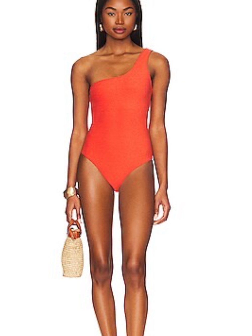One-Shoulder Faithful the Brand Orange Women’s One-Piece Swimsuit
